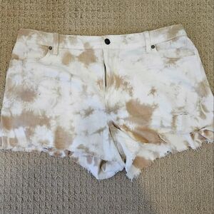 Aerie TieDye Distressed Shorts‎ XL NWT